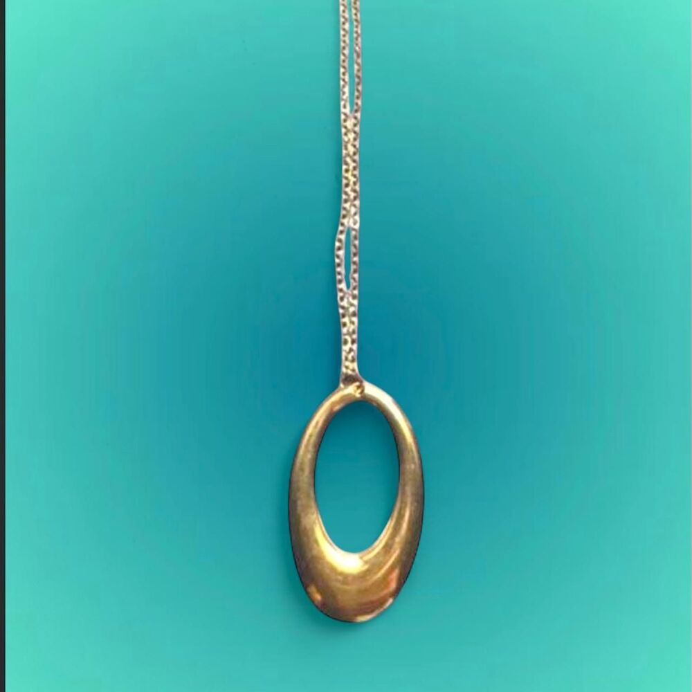 women’s gold plated long pendant chain necklace